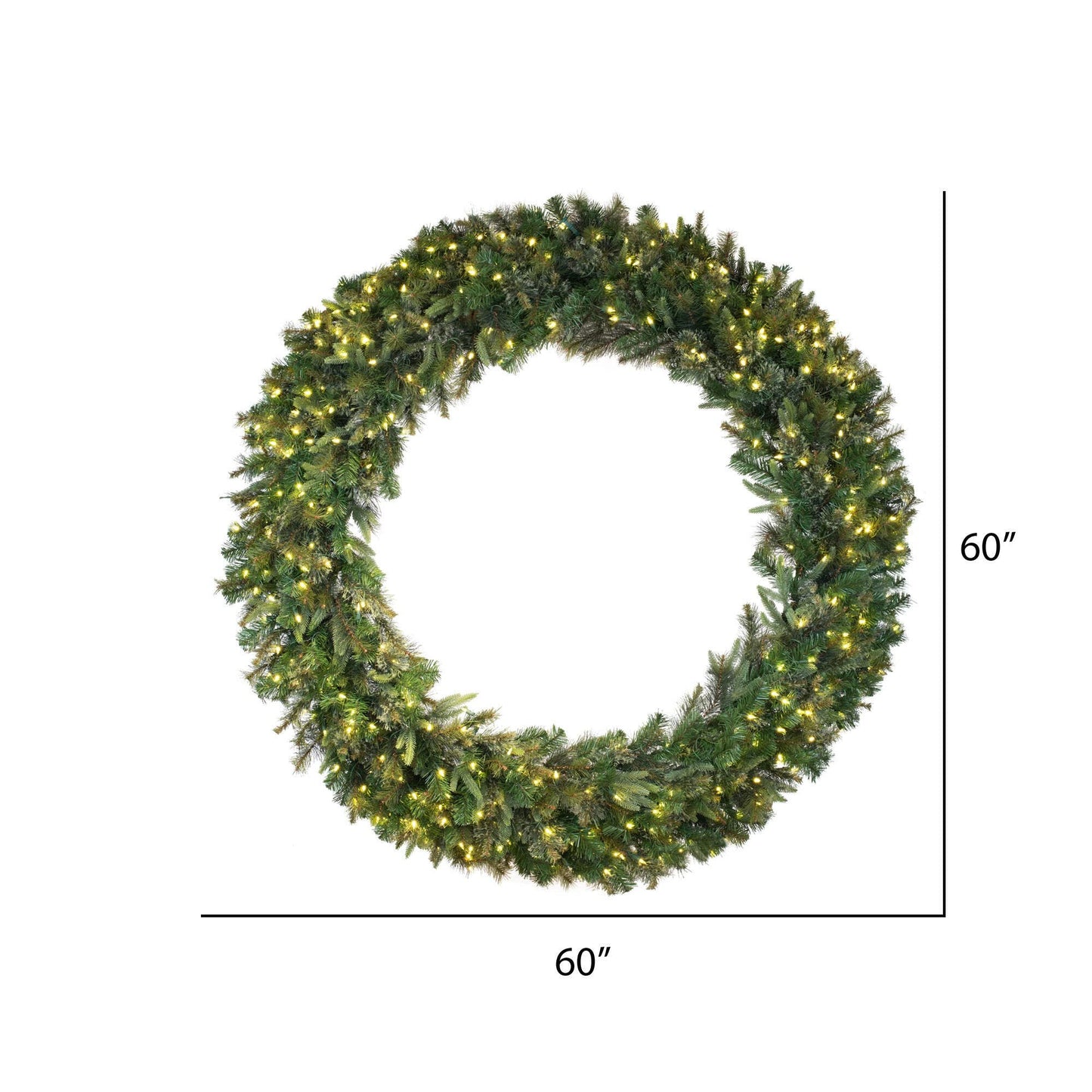 Vickerman 60" Cashmere Pine Artificial Christmas Wreath - 400 LED Italian Lights - Hand Wrapped to Minimize The Appearance of Wire - Wreath for Front Door Wreath for Mantle