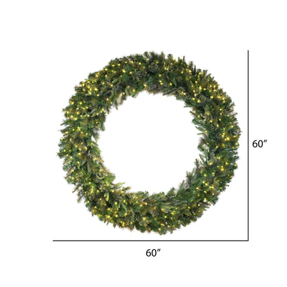 Vickerman 60" Cashmere Pine Artificial Christmas Wreath - 400 LED Italian Lights - Hand Wrapped to Minimize The Appearance of Wire - Wreath for Front Door Wreath for Mantle