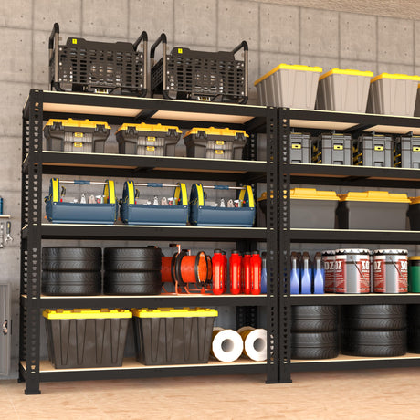 BuxWellBang 5 Tier Garage Storage Shelves - 36" W x 16" D x 72" H Heavy Duty Adjustable Shelving Unit, Metal Organizer Utility Rack for Basement, Pantry, Kitchen, Black BuxWellBang