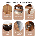 Tribesigns Rattan Shoe Cabinet for Entryway, 5-Tier Large Hidden Shoe Organizer Cabinet with Ventilated Doors, Modern Freestanding 25-Pair Shoe Rack Closet Organizer Shoe Storage Cabinet Tribesigns
