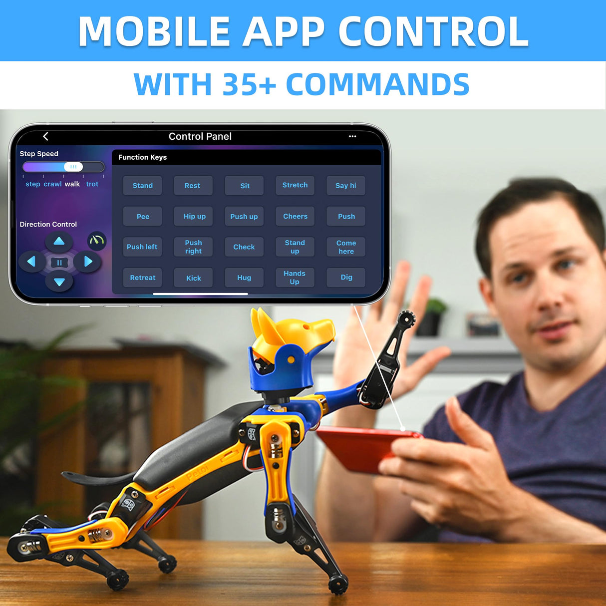 Bittle Robot Dog Kit(Construction) | Coding Smart Robot Pet, Quadruped Robot Kit for STEM & Robotics Education | Programmable Open Source, App Control IoT Robot for Engineers, Geeks, & Students Petoi