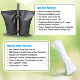 SereneLifeHome Pop Up Canopy Tent - 10x30 Portable Commercial Instant Shelter Foldable/Collapsible Sun Shade Waterproof Tent w/ 8 Walls - 8 Sand Bag, 8 Stake & Ropes White (SLTET30NG) SereneLife