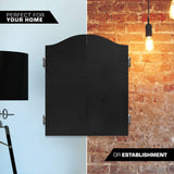 Mission Darts Heavy Duty Deluxe Wooden Dartboard Cabinet, Black, (CAB010) Mission Darts