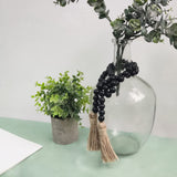 Meplait 39in Wood Bead Garland Farmhouse with Tassels,Versatile Prayer Beads Boho Chic Wall Hanging Home Decor (Black) Meplait