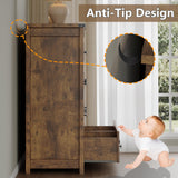 BORNOON Tall 8-Drawer Dresser, Modern Wooden Storage Chest of Drawers, Dresser TV Stand, Wood Drawer Organizer with Metal Handles for Bedroom, Living Room, Hallway BORNOON