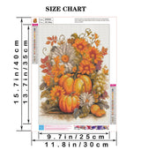 Semneroy Fall Diamond Art Kits for Adults Beginners, DIY 5D Fall Pumpkin Diamond Painting Kits Thanksgiving, Full Drill Paint with Diamonds Art Painting Flowers for Home Decor 12x16 inch Semneroy