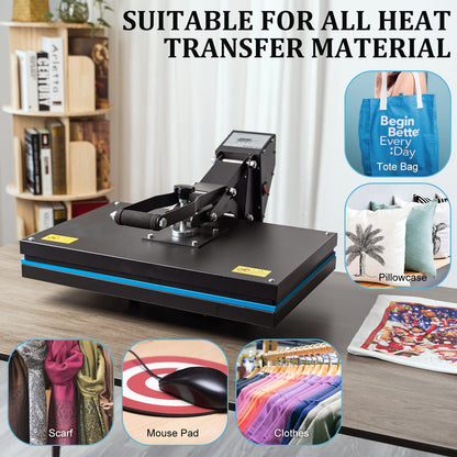 SmarketBuy Heat Press 16x24 Inch, High Pressure Clamshell Heat Press Machine 1800W, Large Heat Press Digital Control Heat Transfer Machine for T Shirts