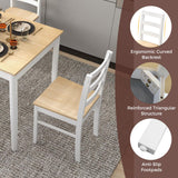 GOFLAME 5 Piece Dining Table Set for 4, Farmhouse Kitchen Table and 4 Chairs with Rubber Wood Legs, Space-Saving Wooden Dinette Set for Small Space, Dining Room, Breakfast Nook, Natural GOFLAME