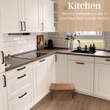 Perfnique Wooden Step Stool, 6.5" One Step Stool for Adults Kids Elderly, 300lb. Load Non-Slip Acacia Wood Step Stools for High Beds, One Step Ladder for Bedroom, Kitchen, Bathroom (Natural,6.5in) PERFNIQUE