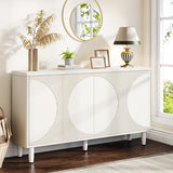 Tribesigns Buffet Cabinet Sideboard with Storage, 59.4-Inch White Storage Cabinet Modern Sideboard Buffet Table with Doors for Living Room Kitchen Dining Room Tribesigns