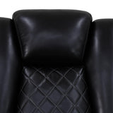 SIENWIEY Power Reclinier Sectional Sofa,Black Leather Reclining Sectional Modular Sofa,L Shaped Leather Couch with LED Lights/USB Charger/Cup Holders/Storage Console/Storage Armrest/Coffee Table(L) SIENWIEY