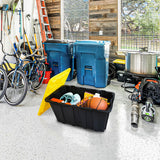 Lifetime Home 8 PACK of Medium 12 Gallon Plastic Storage Bin Tote Organizing Container with Ultra Durable Secure Latching Lids, Stackable, Extra Strength Clear with Built in Handle - Black and Yellow Lifetime Home