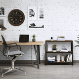 Lavish Home 3-Tier Industrial Bookshelf - Freestanding Open Bookcase for Home or Office Organization and Storage - Book Organizer (Brown Woodgrain) Lavish Home