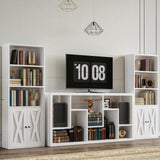 IRONCK Industrial Bookshelves and Bookcases with Doors 11.8 in Depth Set of 2 Floor Standing 5 Shelf Display Storage Shelves Bookcase Home Decor Furniture for Home, Office, Living Room, Bedroom IRONCK