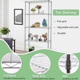 FDW 14" D×24" W×60" H Wire Shelving Unit Metal Commercial Shelf with 5 Tier Layer Rack Strong Steel for Restaurant Garage Pantry Kitchen Garage,Chrome FDW