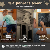 KYWAI® Toddler Tower with Chalkboard &Height Adjustable - Toddler Standing Tower - Toddler Kitchen Stool Helper - Kitchen Step Stool for Toddlers - Toddler Stool for Kitchen - Toddler Step Stool KYWAI