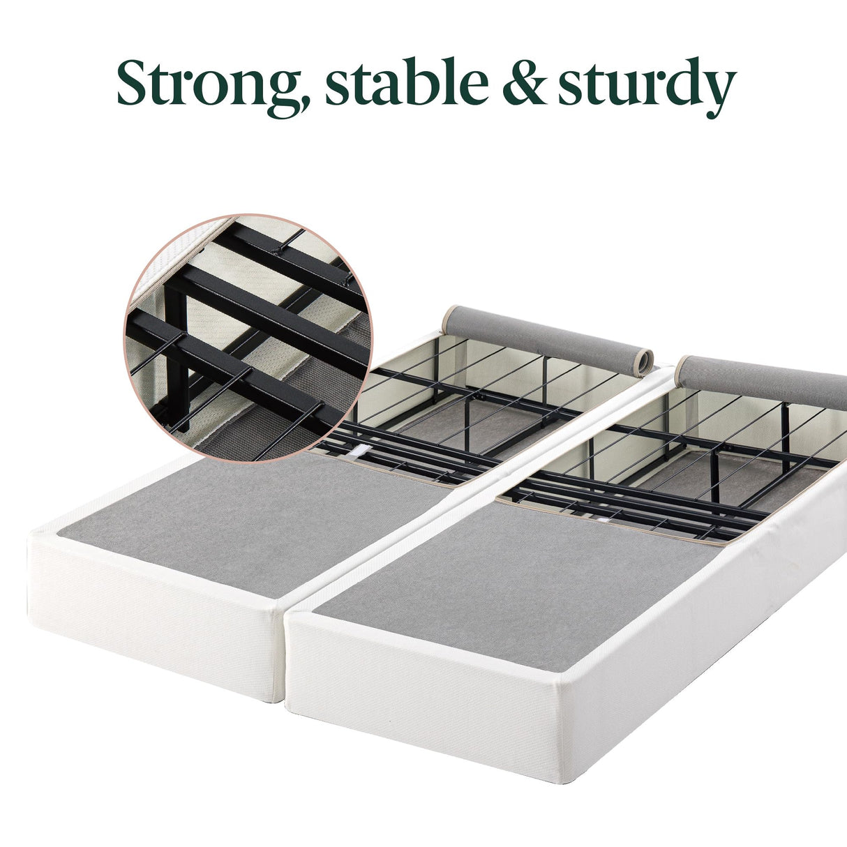 ZINUS No Assembly Metal Box Spring, 9 Inch White Mattress Foundation, Sturdy Metal Structure, Full Zinus