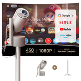 XGIMI MoGo 3 Pro 2024 NEW Outdoor Projector with PowerBase Stand, 2.5hrs Battery, Google TV with Licensed Netflix, Build-in Adjustable Stand, 450 ISO Lumens, ISA 2.0, 2 x 5W Harman Kardon XGIMI