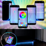 Anbuy LED 6 Drawer Double Dresser, Modern Dresser with High Gloss Drawers Dual Chest of Drawers Black Dresser for Bedroom with Lights (Black) Anbuy