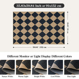 Lahome Checkered Easy Jute 3x5 Outdoor Patio Rug, Washable Rugs for Entryway Diamond Indoor Outdoor Living Room Carpet, Farmhouse Neutral Non Slip Black Door Carpet for Backyard Bedroom Lahome