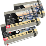 ARTEZA Watercolor Book, Pack of 3, 80 Pages Each, 3.5x5.5 Inch Watercolor Notebook, 110lb/230gsm Water Color Paper ARTEZA