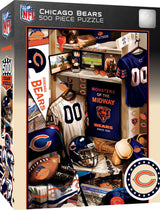 MasterPieces Game Day 500 Piece Jigsaw Puzzle for Adults - NFL Chicago Bears Locker Room - 15"x21" Masterpieces