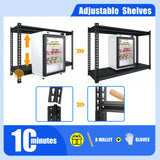 SDXYSTCE 48" W Garage Shelving Heavy Duty, 1000LBS Loads Adjustable Garage Storage Shelves, 2-Tier Metal Shelving Units and Storage Racks, Industrial Utility Shelf,48" Wx18 Dx39 H, Black SDXYSTCE