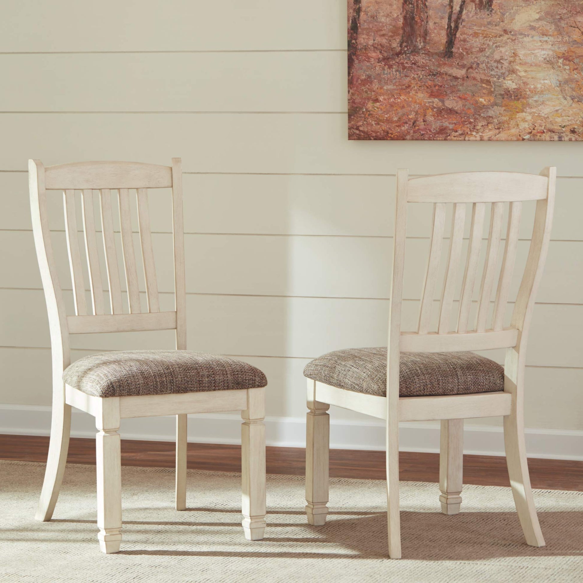 Signature Design by Ashley Bolanburg 20" Upholstered Dining Room Chair, Set of 2, Antique White - WoodArtSupply