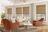 Cordless Woven Wood Roman Shades, 24W x 36H, Eastfield Teak, Sizes 20-72 Wide and 24-72 High Windowsandgarden