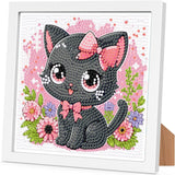 Cat Diamond Art Kits for Kids with Frame-Cat Diamond Art for Kids Ages 4-8-12 with Frame,Animals Diamond Painting Kits for Kid for Gift Home Wall Decoration(7x7inch) Arttoplus