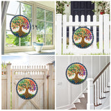 Reofrey Hanging Diamond Art Kits for Adults - 8x8 Inch Tree Acrylic Board Double Sided Pattern Diamond Painting Suncatcher Pendant, DIY Crystal Art for Home Wall or Window Decoration Handmade Gift Reofrey