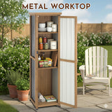 Ketive Outdoor Storage Cabinet, 62" Tall Thin Garden Cabinet with Adjustable Shelf and Weather-Resistant Design Farmhouse Accent Cupboard for Patio, Garden, Yard or Porch (18" L x 18" W x 62" H) ketive