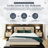 King Size Mattress - 6 Inch Cool Comfort Foam & Spring Hybrid Mattress with Breathable Organic Cotton Cover - Quilted Soft Tight Top - Rolled in a Box - Oliver & Smith OLIVER & SMITH SINCE 1921