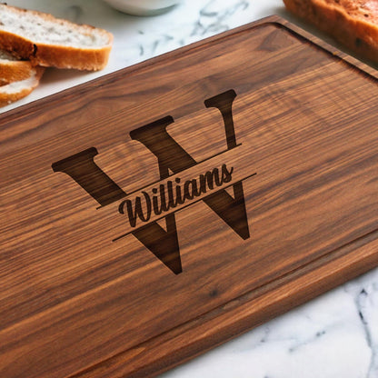 Refine Kitchenware Extra Large Walnut Personalized Cutting Board | Monogrammed Walnut Cutting Board, Christmas Gift, Anniversary Gift, 100% Made In - WoodArtSupply