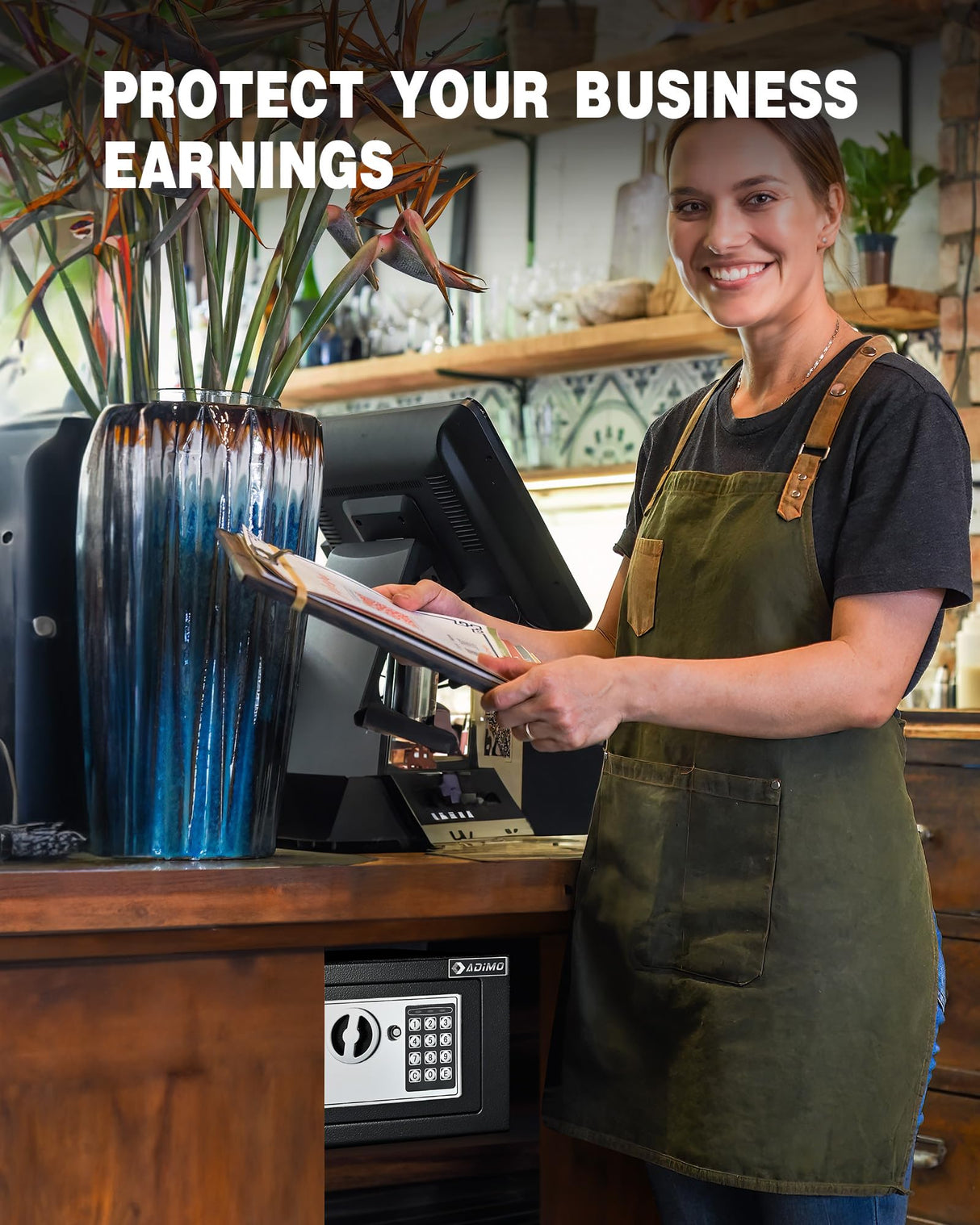 Safe Box, Small Safe for College Dorm Room, Money Safe with Fireproof Safe Bag for Cash or Document, Keys &Pass Code Home Safe with Wall Safe Kits, 0.23Cu Ft Hidden Safe for Home Office Hotel Business ADIMO