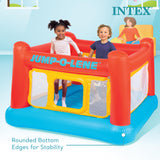 Intex Inflatable Jump-O-Lene Trampoline Bounce House with Crawl-Thru Door & Net - Indoor & Outdoor Backyard Blow-Up Bouncy Playhouse for Kids Ages 3-6 Intex