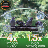 Window Bird Feeder with Strong Suction Cups - (Upgraded 2024 Model) Bird Feeder Window for Cats, Clear Acrylic Bird Feeder for Viewing Bird House Gift homebird