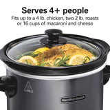 Hamilton Beach 4-Quart Slow Cooker with 3 Cooking Settings, Dishwasher-Safe Stoneware Crock & Glass Lid, Brushed Gray(33240) Hamilton Beach