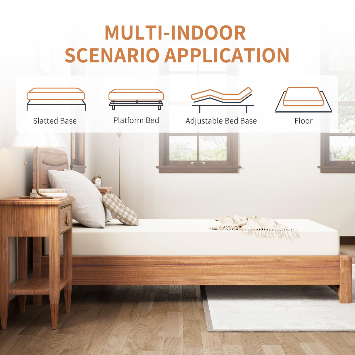 Dyonery 6 Inch Twin Mattress, CertiPUR-US Certified Green Tea Memory Foam Mattress in a Box Fiberglass Free, Kids Mattress for Bunk Bed, 38"×75"×6", Beige Dyonery