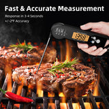 Meat Thermometer, Waterproof Food Thermometer with Backlight & Calibration for Kitchen, Outdoor Grilling and BBQ SHOBES