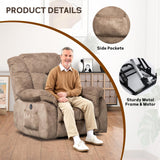 CANMOV Power Lift Recliner Chair for Elderly, Heavy Duty and Safety Motion Reclining Mechanism-Antiskid Fabric Sofa Living Room Chair with Overstuffed Design, Light Tan CANMOV