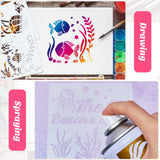 30 Pieces Sea Ocean Creatures Stencils 5 x 5 Inch Ocean Templates for Painting Sea Animal DIY Pattern Templates Mermaid Stencils on Wood for Scrapbooking Drawing Tracing Furniture Wall Crafts Tenare