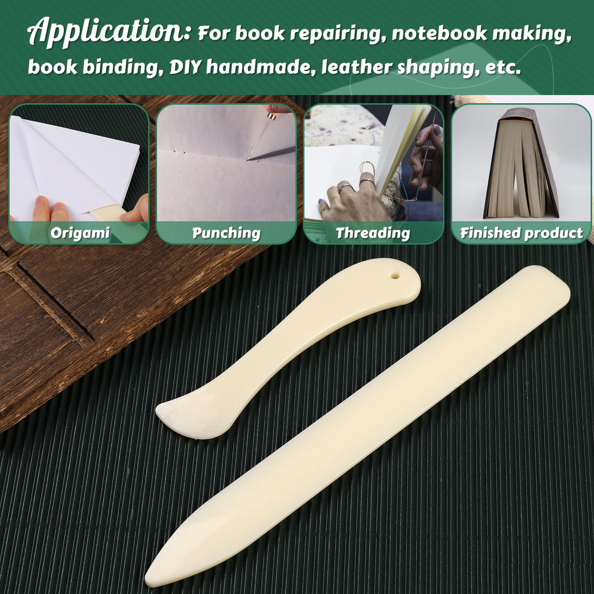 WONVOC Book Binding Kit, Book Making Kit, Bone Folder Tool for Paper Crafting, Awl Tool Bookbinding,Waxed Thread, Bookbinding Needles for DIY Bookbinding Crafts WONVOC