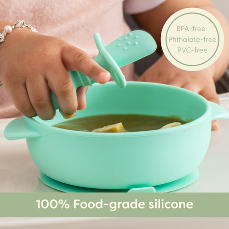 UpwardBaby Self Feeding Spoons with Anti-Choke Barrier – Silicone Utensils for 4 Months+ – Baby Led Weaning Silicone Spoon - Feeding Supplies UpwardBaby
