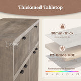 Boonatu Fluted Sideboard Buffet Cabinet with Storage Drawers, 55" Large Accent Storage Cabinet with Doors and Adjustable Shelf, Modern Farmhouse Credenza for Entryway, Kitchen, Living Room - Gray Boonatu