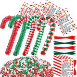 Hollowfly 48 Set Christmas Meaning of The Candy Cane Craft Kit DIY Christmas Tri Beaded Ornament Includes 2160 Plastic Tri Beads 48 Cards 48 Chenille Stems for Jesus Religious Crafts Xmas Tree Decor Hollowfly