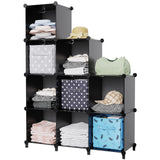 HOMIDEC Closet Organizers and Storage, 9 Cube Storage Organizer, Portable Closet Organizer Storage Cubes Shelves for Clothes, Bedroom, Closet, Wardrobe, Kids Room, Bathroom, Black HOMIDEC