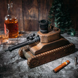 Army Tank Whiskey Decanter by The Wine Savant - Army Gifts for Men - Tank Gift - Bourbon and Scotch Decanter, Gifts for Military Veteran Gifts - 1000ml - Ideal Groomsmen Gifts Whiskey for Men - Wood The Wine Savant