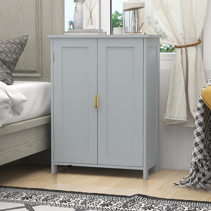 TaoHFE Grey Bathroom Storage Cabinet,Bathroom Cabinets Freestanding with 2 Doors, Towel Cabinet for Bathroom Floor Cabinet, Restroom Cabinet, Small Storage Cabinet for Office, Restaurant, Living Room