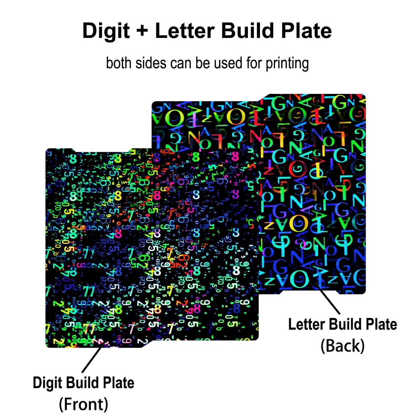 TMYPN 256x268mm Digit + Letter Build Plate for Anycubic Kobra 3 Combo 3D Printer, 3D Printer Spring Steel Plate for Anycubic Kobra 3 - WoodArtSupply